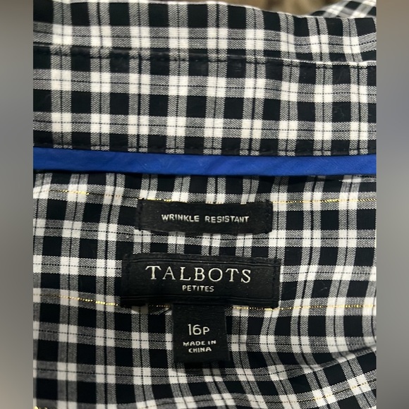 LNWOT, Talbots Black & White Top, Size 16 Petite - Picture 5 of 5